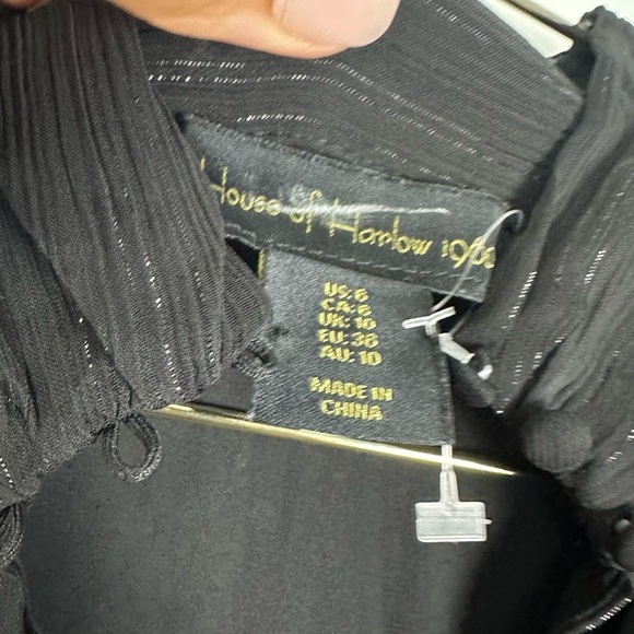 House of Harlow 1960 Long Sleeve Ruched Mini Black Dress Size 6 MSRP $198 - Picture 3 of 5